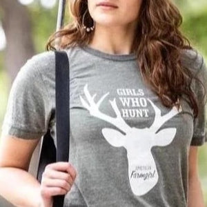 Girls Who Hunt in distressed military green by American Farmgirl