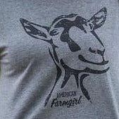 Mr. Goat ladies tee in graphite from the American Farmgirl Signature Collection