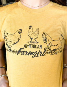 The Girls tee in mustard by American Farmgirl