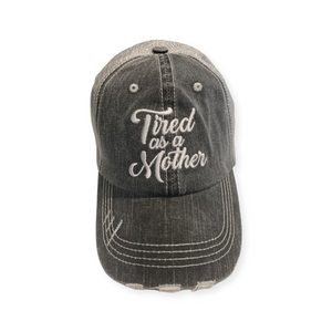Tired of Mother distressed trucker mesh cap from American Farmgirl